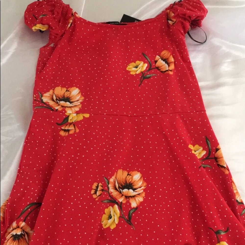 Floral print fit and flare dress